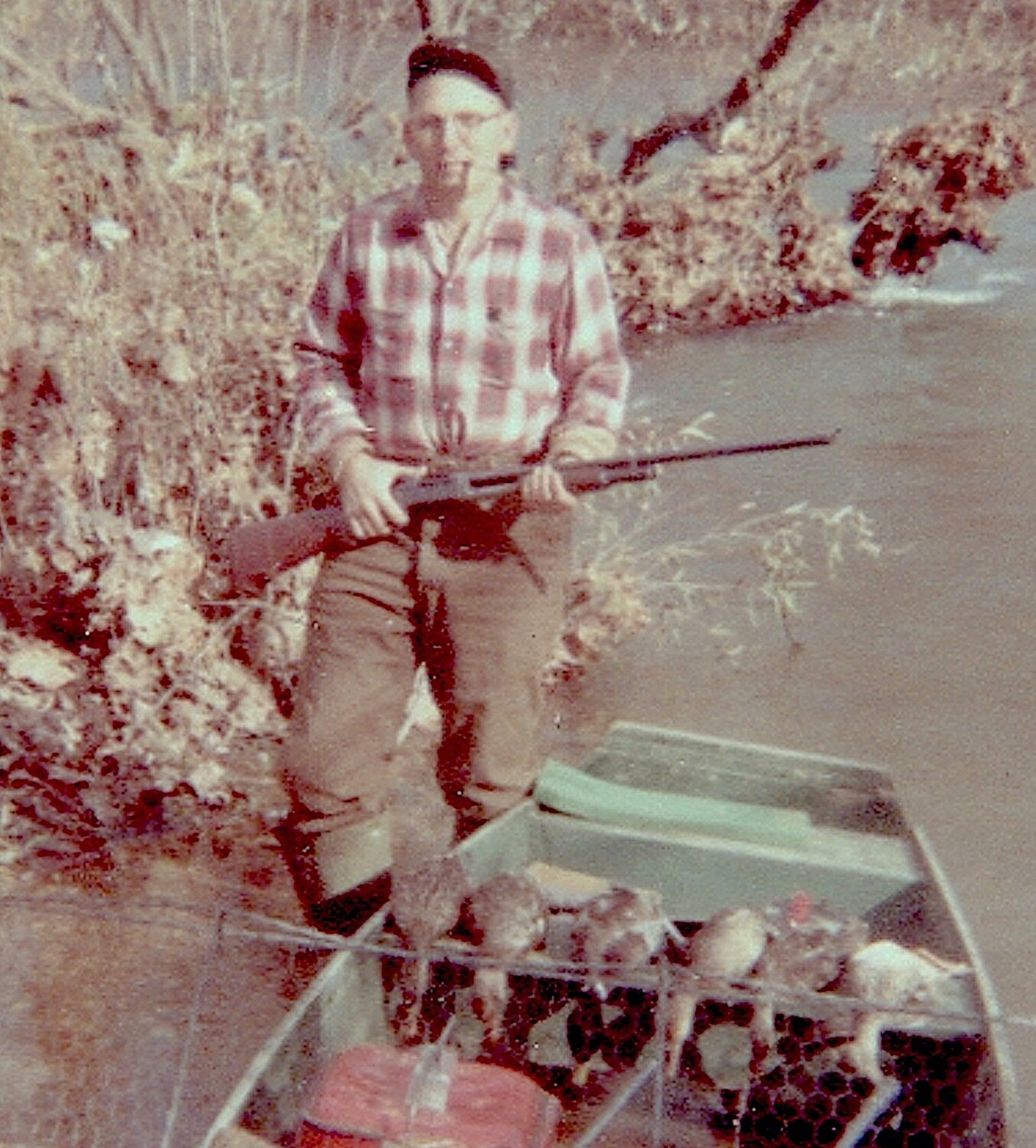 Ducks for Thanksgiving… my dad with his shotgun.